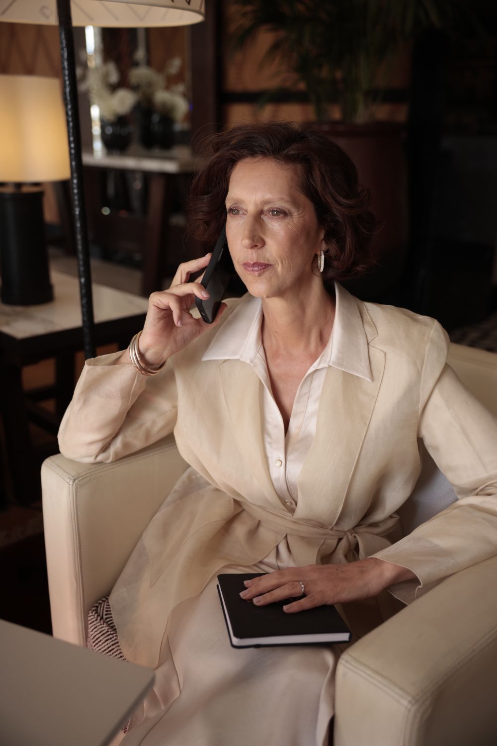 Muriel Joubert au téléphone